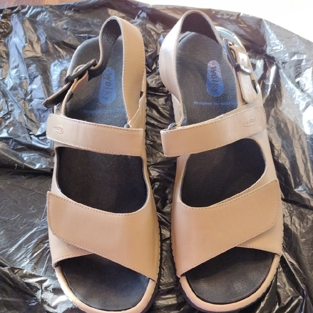Wolky Beige Leather Sandals